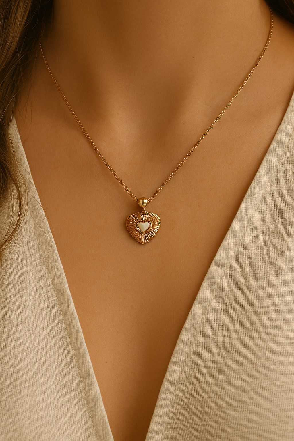 Solara Heart Sterling Silver Necklace