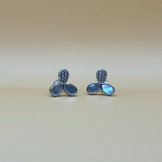 Petal Pave Studs Earrings