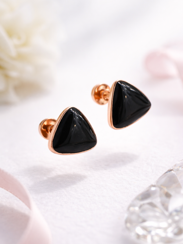 Apex Onyx Stud Earrings | 925 Sterling Silver