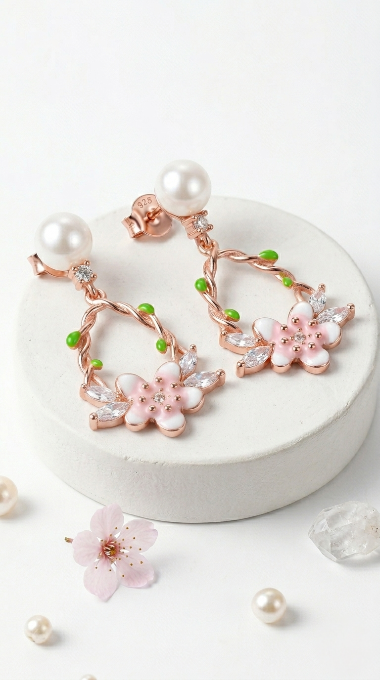 Sakura Halo Earrings | 925 Sterling Silver