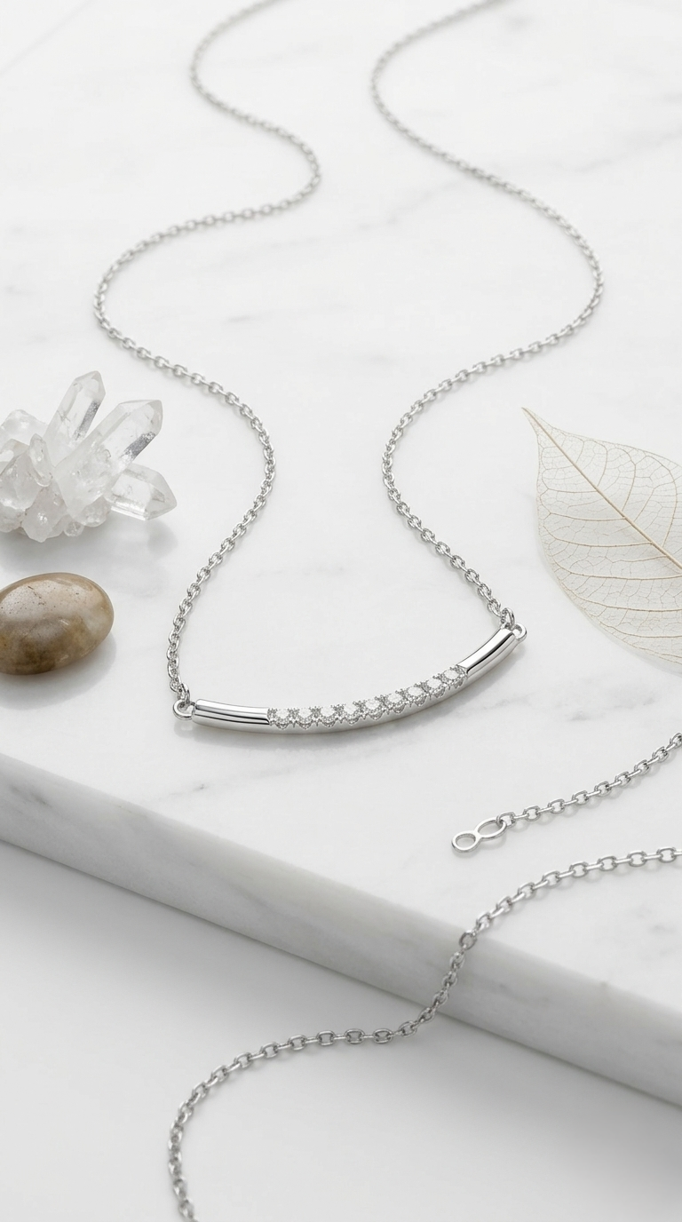 Mira Curve Necklace | 925 Sterling Silver