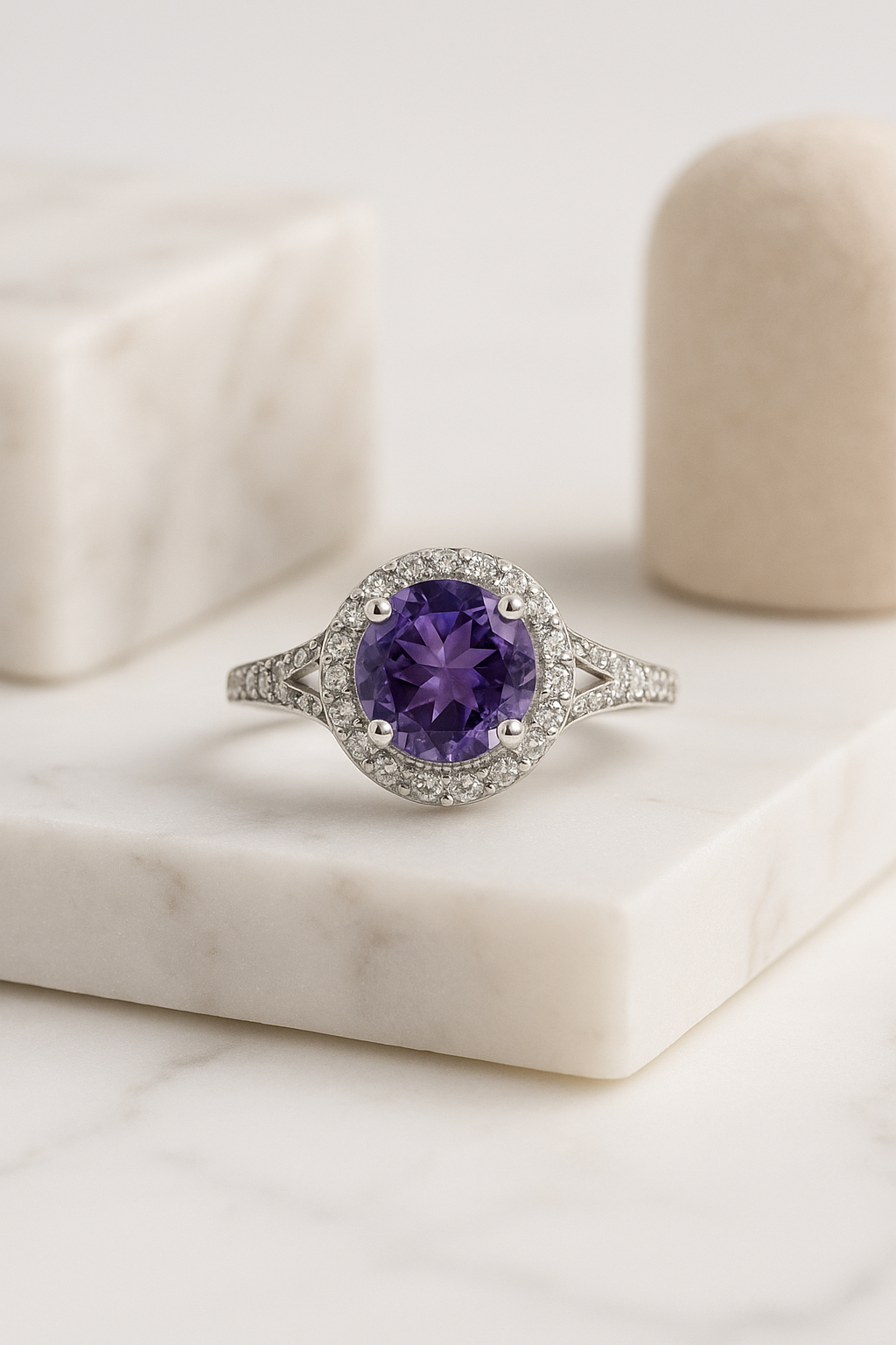 Celestia Amethyst Ring Sterling Silver