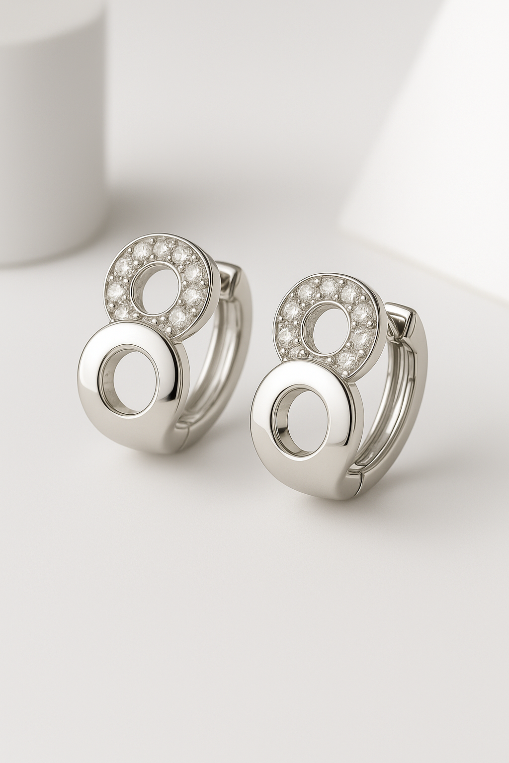The Halo Duo Huggie Earrings | 925 Sterling Silver