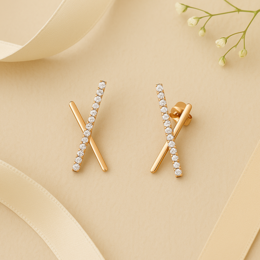 Zenith Cross Bar Earrings - Demi Fine