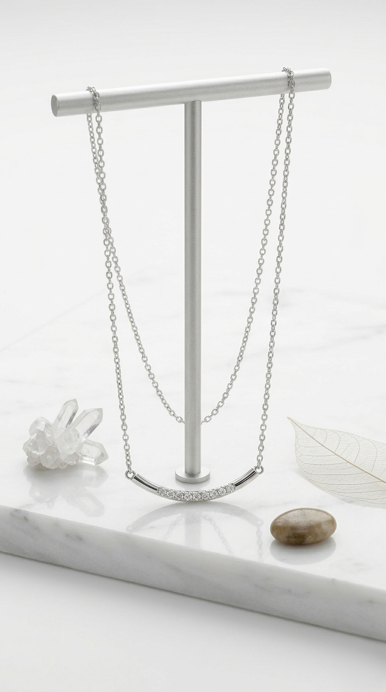 Mira Curve Necklace | 925 Sterling Silver