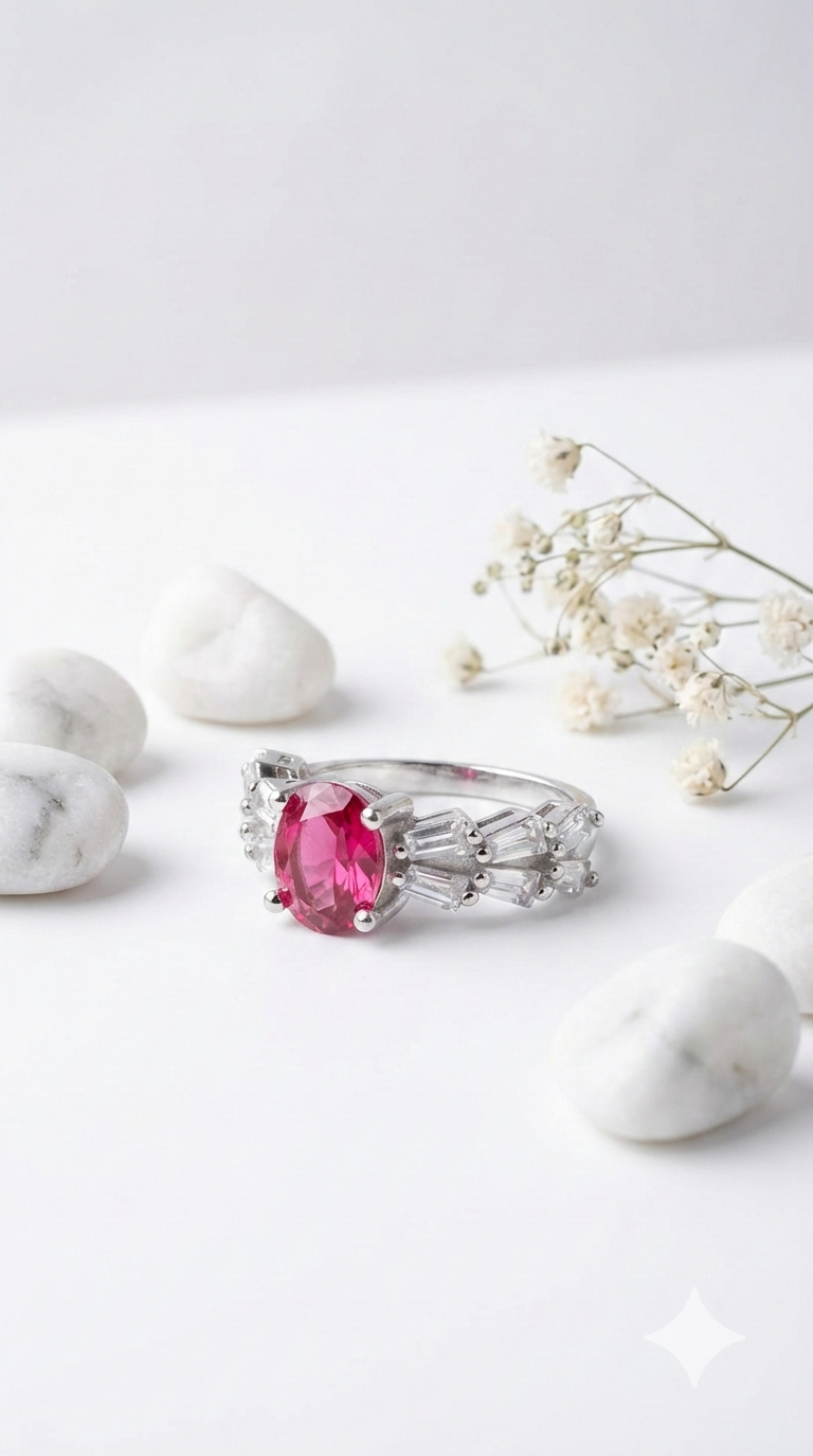 Élan Ruby Bloom Ring | 925 Sterling Silver