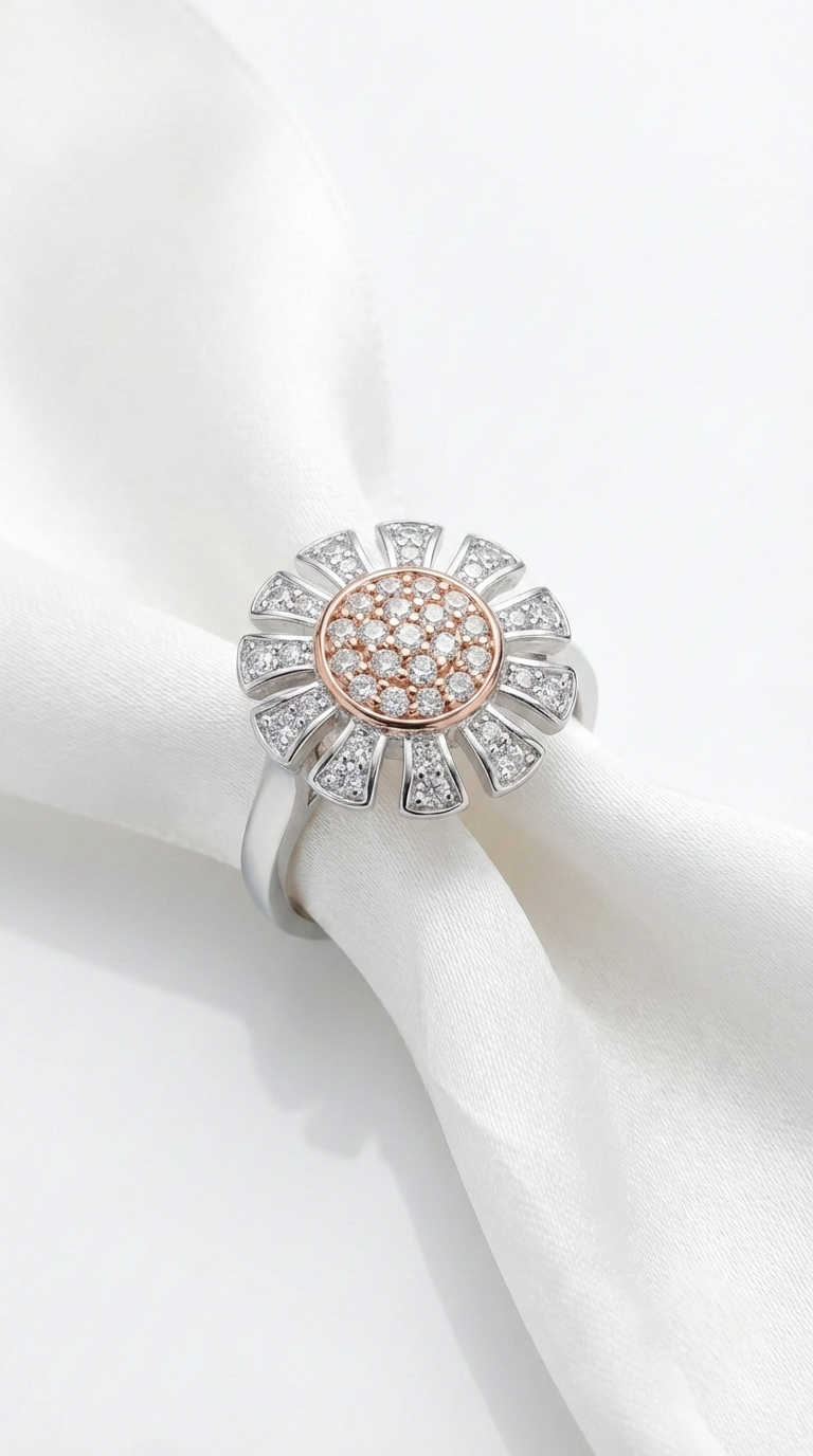 Velora Solaris Statement Ring | 925 Sterling Silver