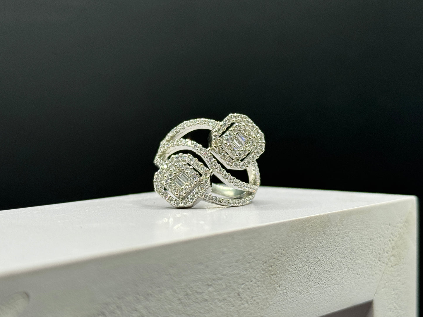 Geometric Glamour Ring