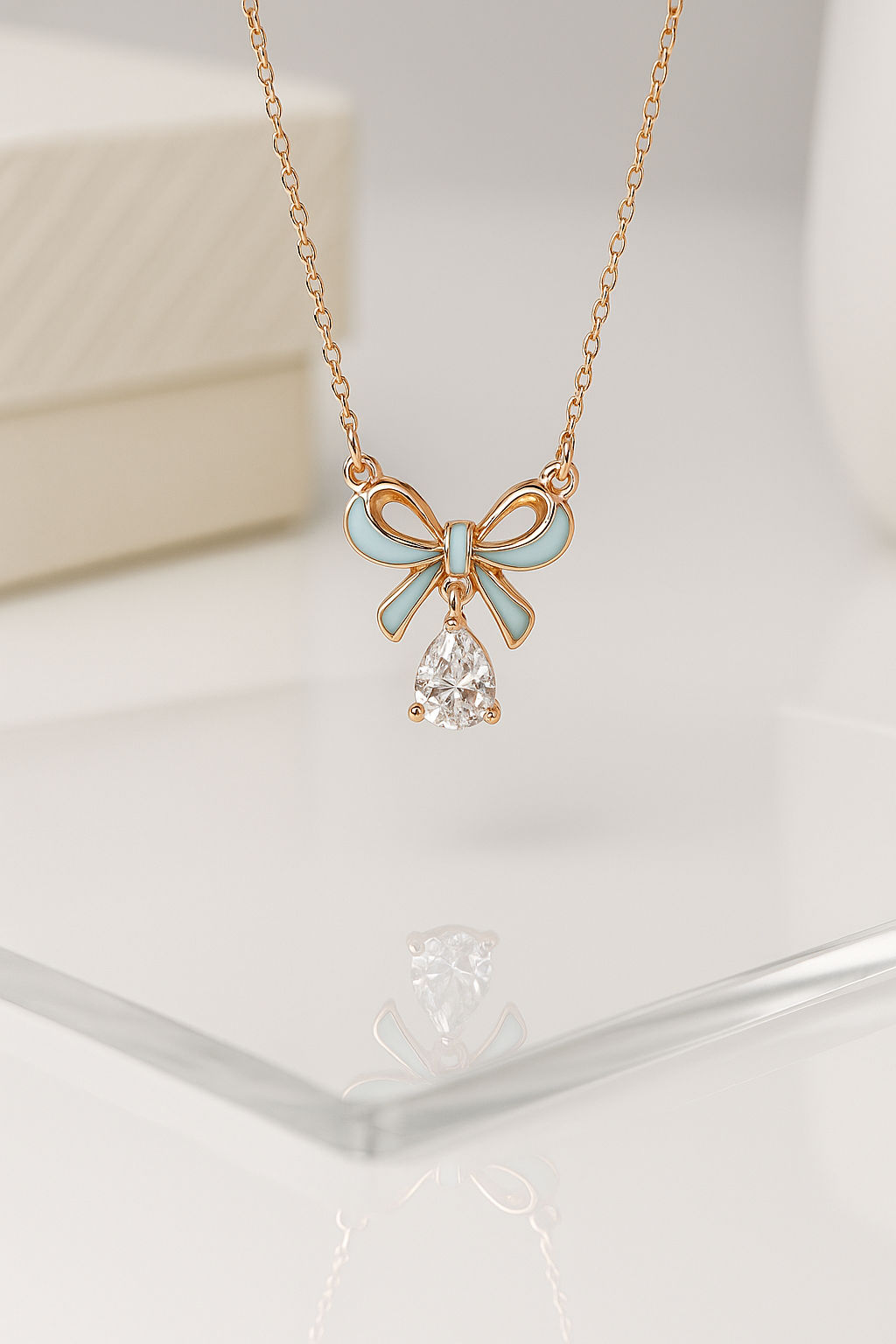 The Aurelle Petite Bow Necklace | 925 Sterling Silver