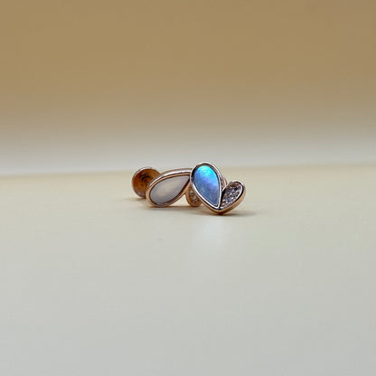 Rose Glow Wing Stud Earrings