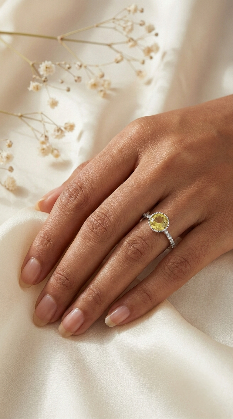 Solenne Citrine Ring | 925 Sterling Silver