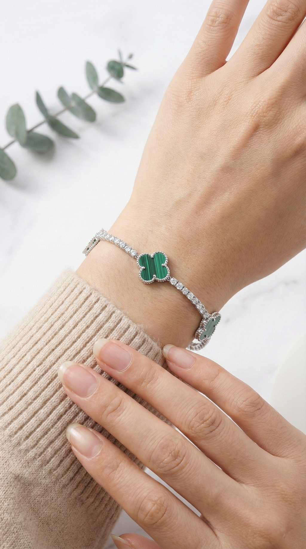 Verde Clover Tennis Bracelet | 925 Sterling Silver