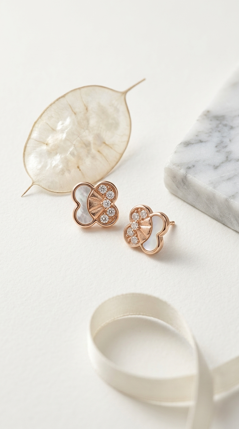 Solenne Clover Studs | 925 Sterling Silver