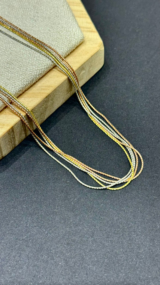 Trio-Tone Five Layered Necklace