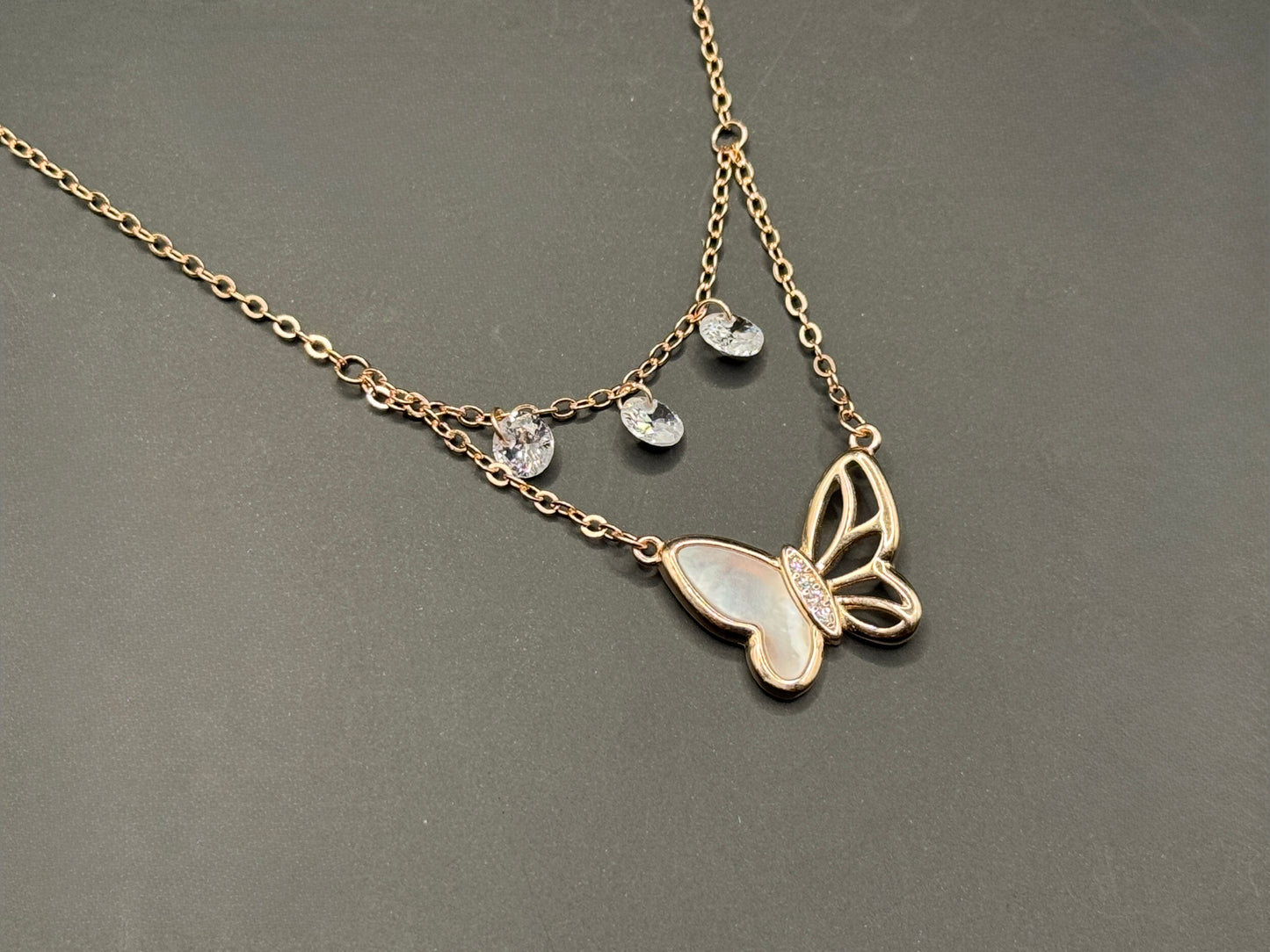 Butterfly Charm Layered Necklace