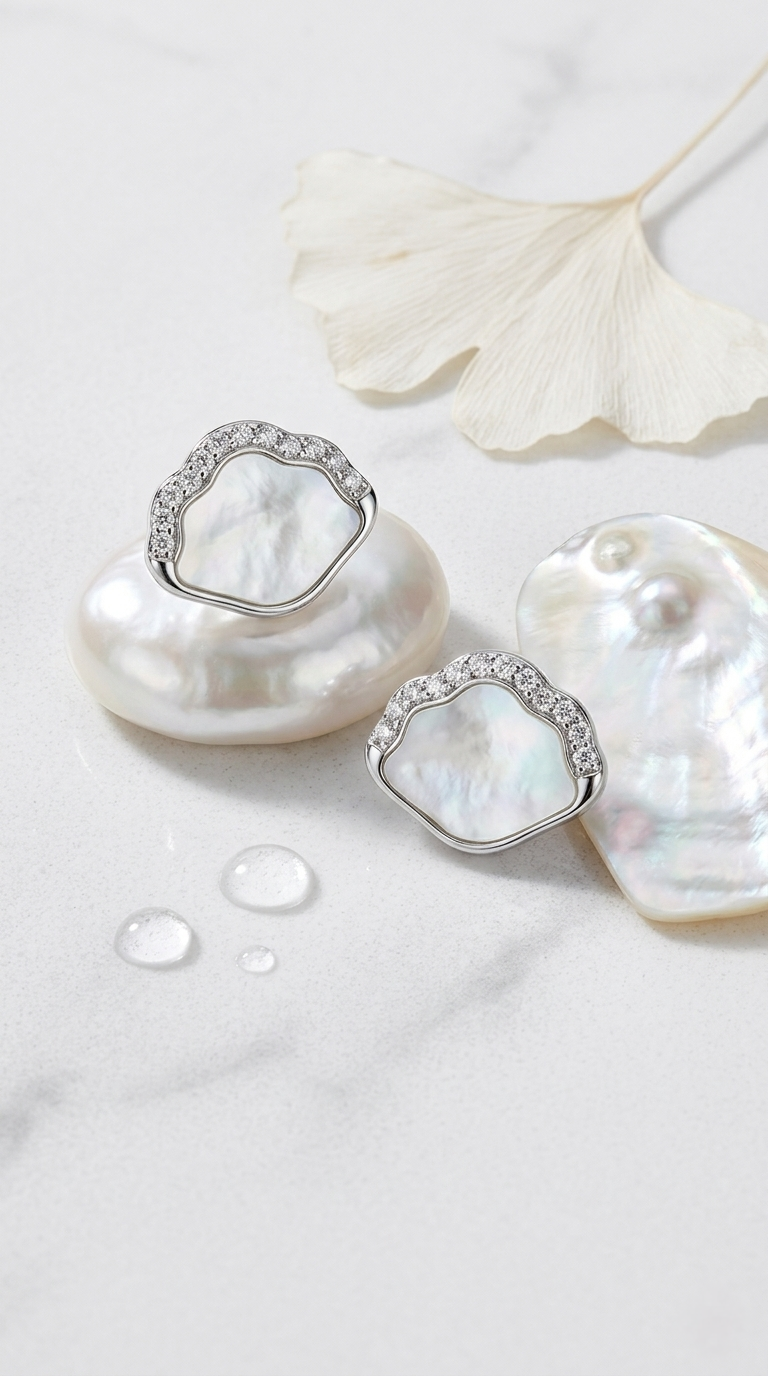 Nerra Pearl Studs | 925 Sterling Silver