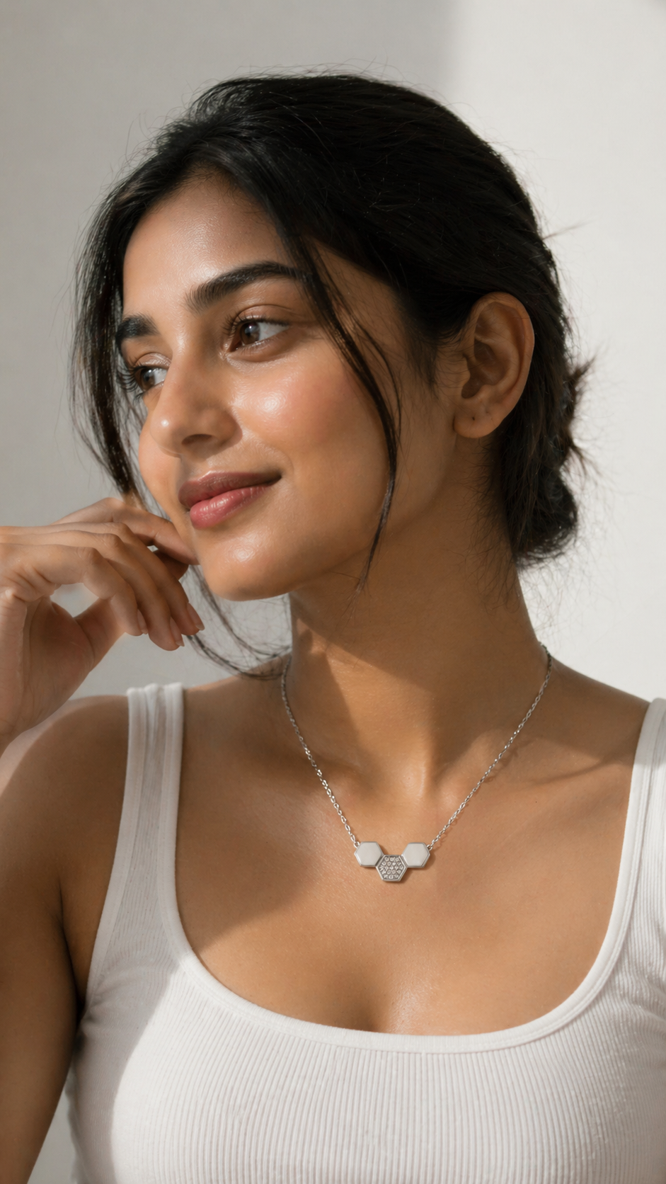 Hexelle Prism Necklace | 925 Sterling Silver