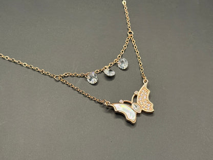 Butterfly Charm Layered Necklace