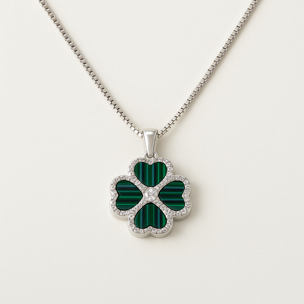 Silver Clover Charm Necklace