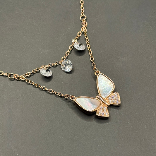 Butterfly Charm Layered Necklace