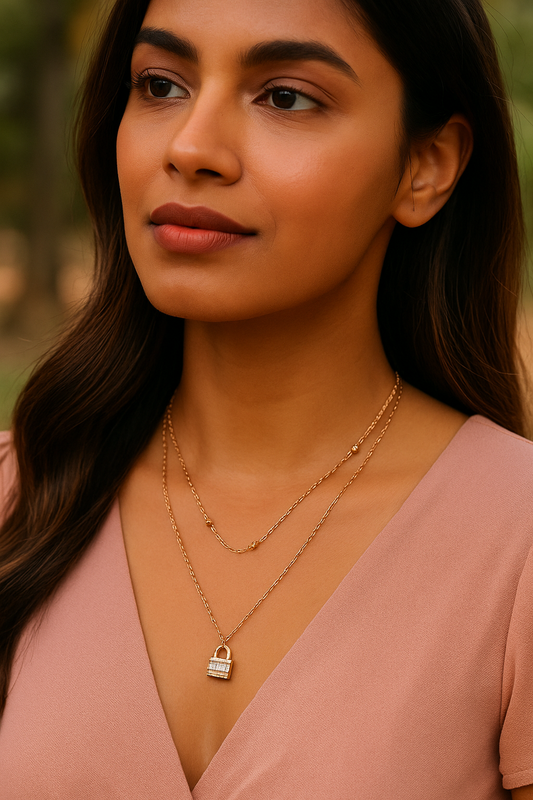 Baguette Lock Necklace
