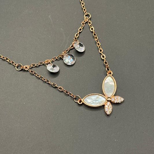 Butterfly Charm Layered Necklace