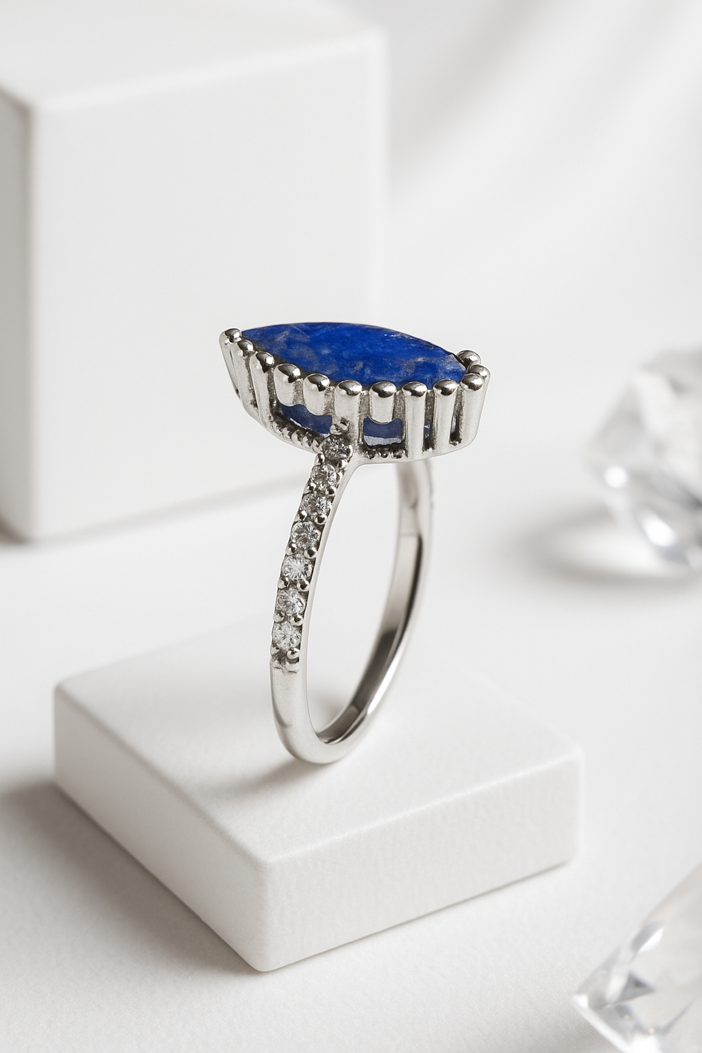 Midnight Marquise Lapis Ring - Sterling Silver