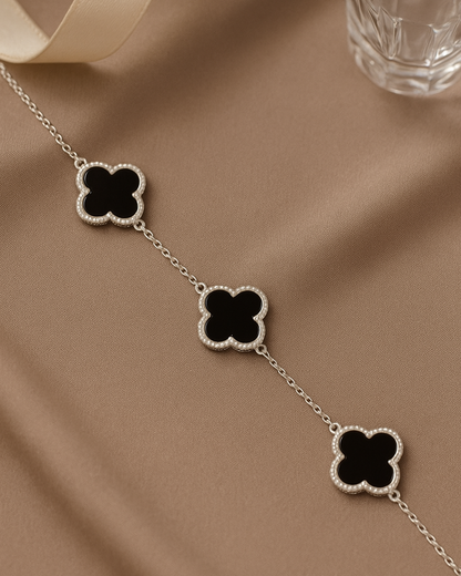 Noir Clover Bracelet Sterling Silver