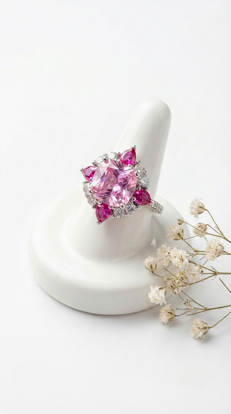Rosé Marquis Crown Ring | 925 Sterling Silver