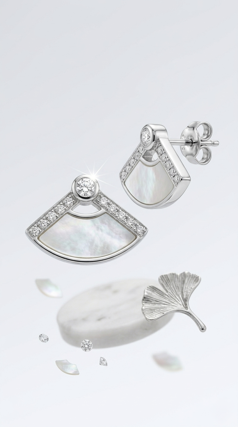 Véra Fan Stud Earrings | 925 Sterling Silver