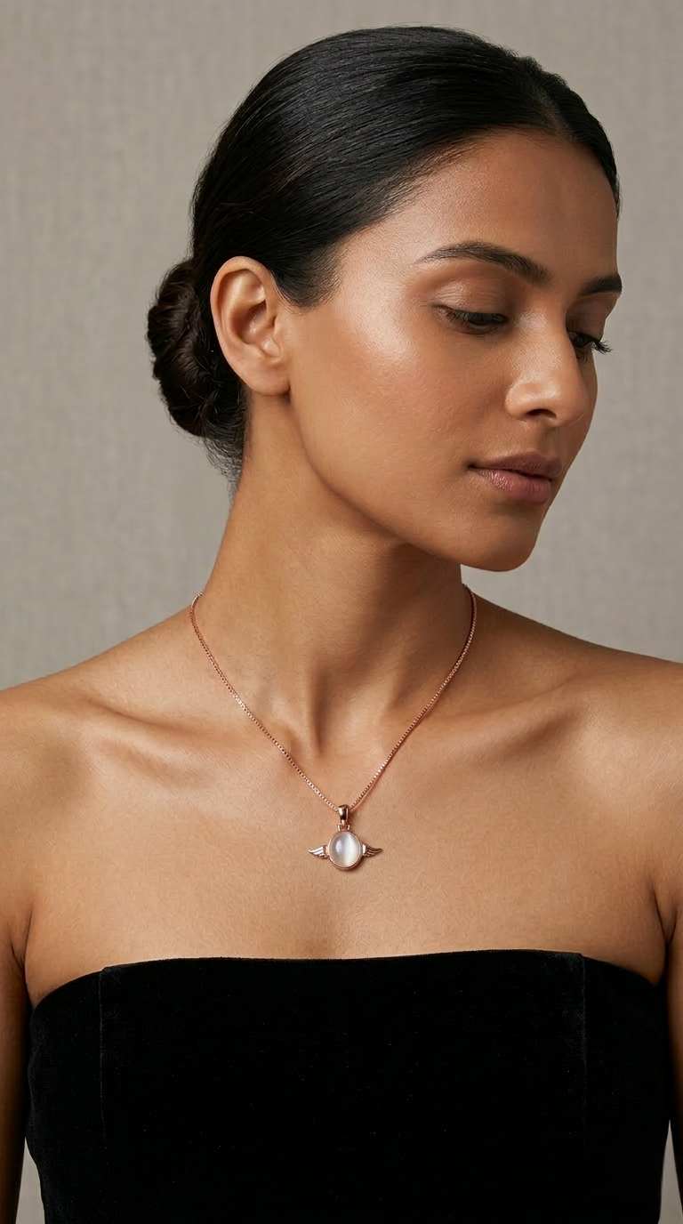 Elara Angel Pendant Necklace | 925 Sterling Silver