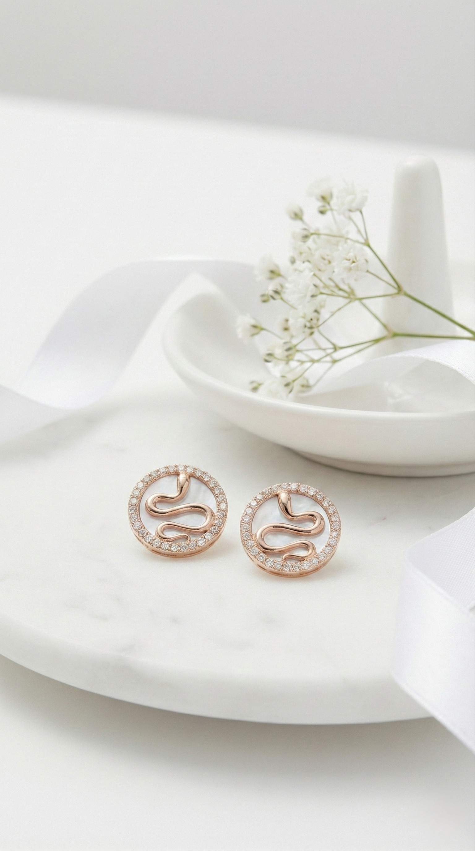 Serpent Halo Stud Earrings | 925 Sterling Silver