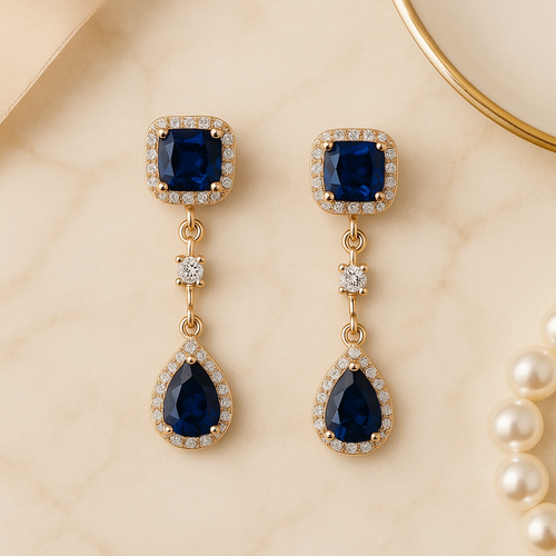 Aurelia Sapphire Earrings Sterling Silver