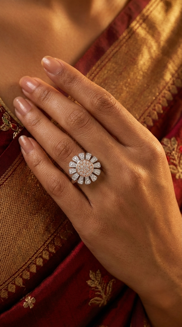 Velora Solaris Statement Ring | 925 Sterling Silver