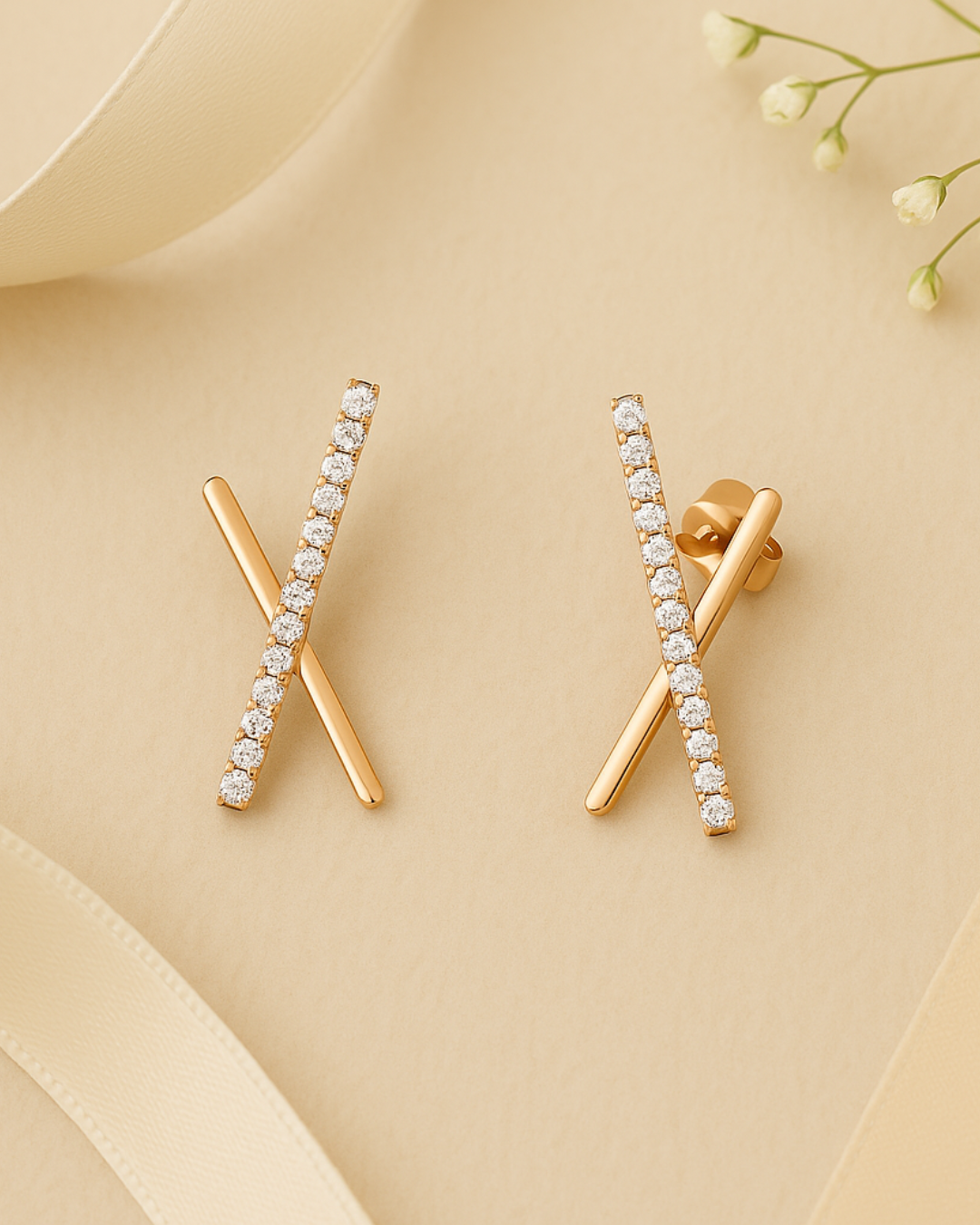Zenith Cross Bar Earrings - Demi Fine