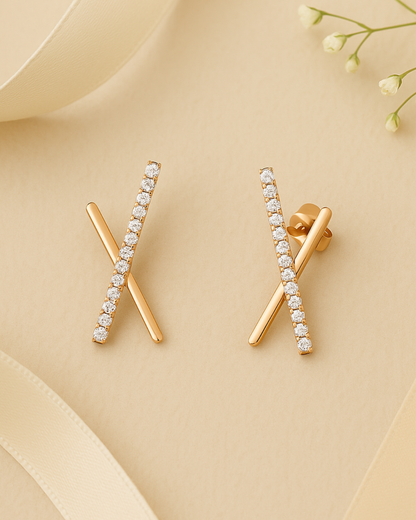 Zenith Cross Bar Earrings - Demi Fine