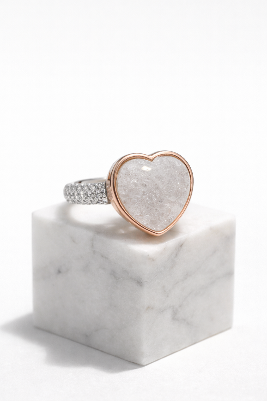 Aurora Heart Frost Ring | 925 Sterling Silver