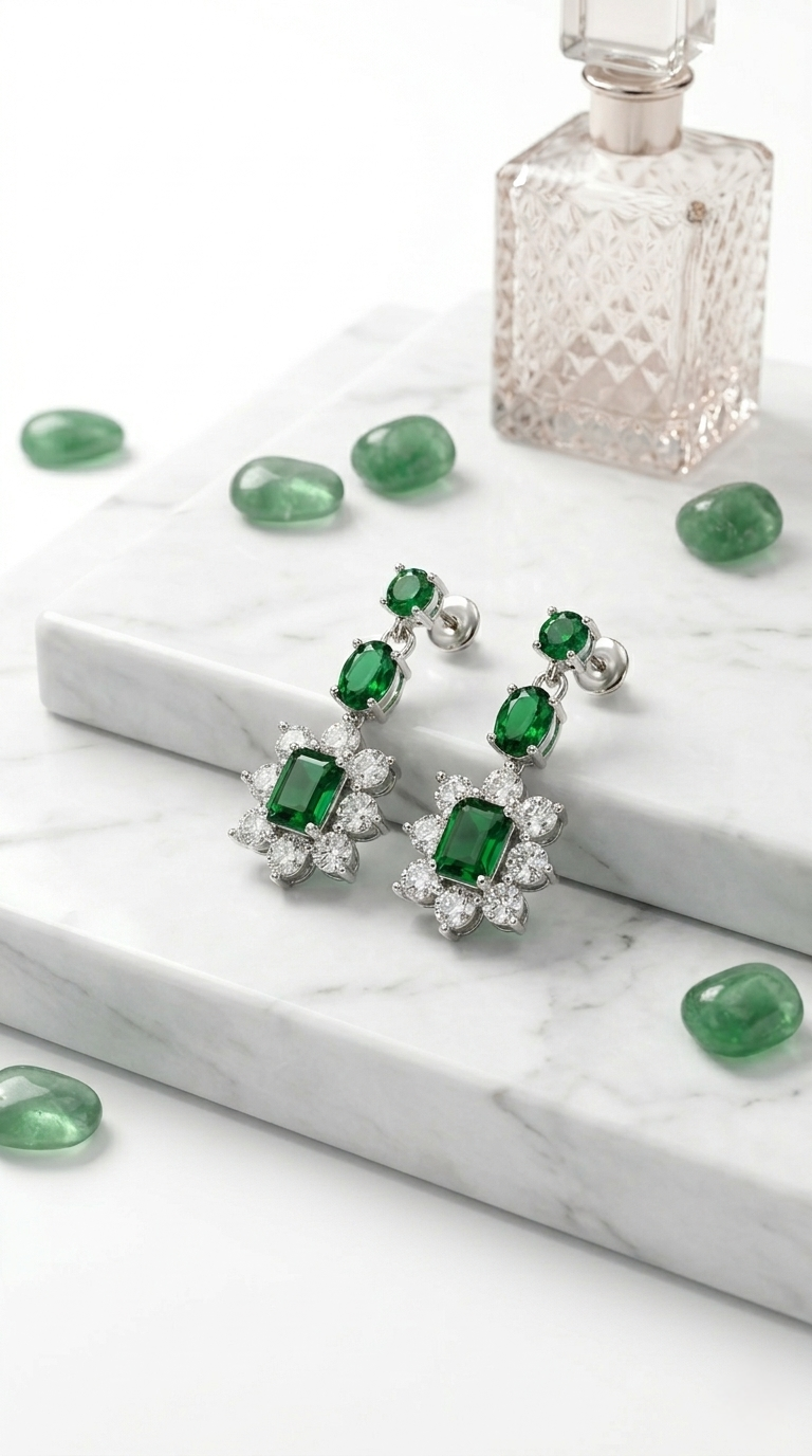 Elyra Emerald Drops | 925 Sterling Silver
