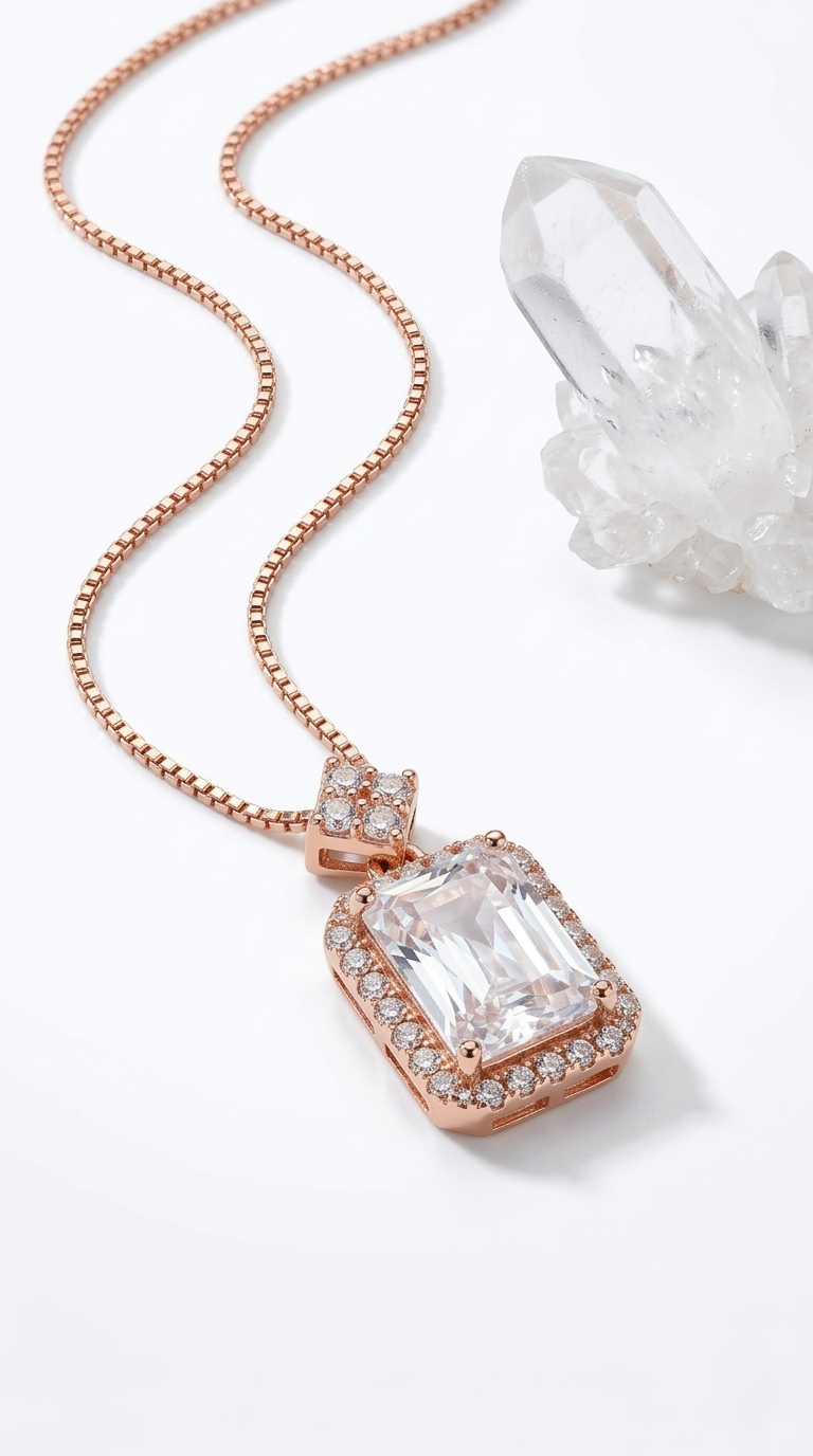 Seraphine Halo Pendant Necklace | 925 Sterling Silver