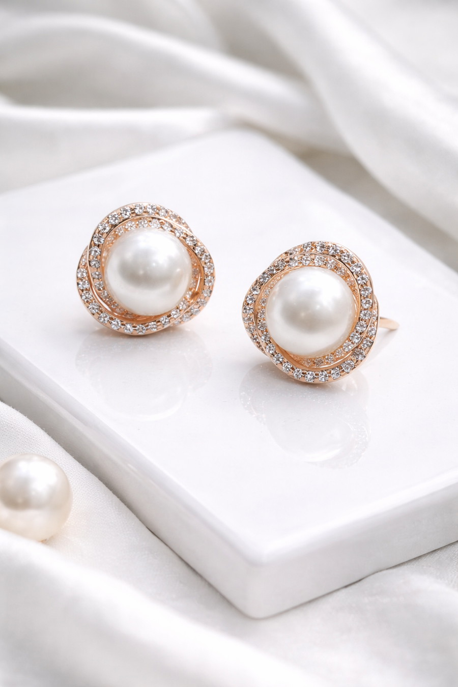 Elowen Pearl Stud Earrings | 925 Sterling Silver